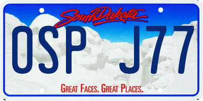 SD license plate 0SPJ77
