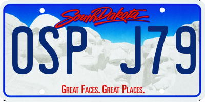SD license plate 0SPJ79