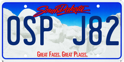 SD license plate 0SPJ82