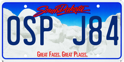 SD license plate 0SPJ84