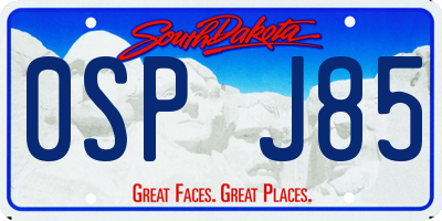 SD license plate 0SPJ85