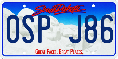 SD license plate 0SPJ86