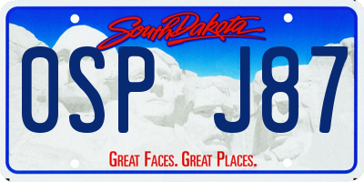 SD license plate 0SPJ87