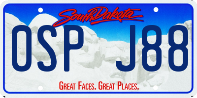 SD license plate 0SPJ88