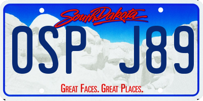 SD license plate 0SPJ89