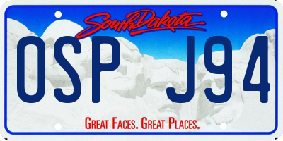 SD license plate 0SPJ94