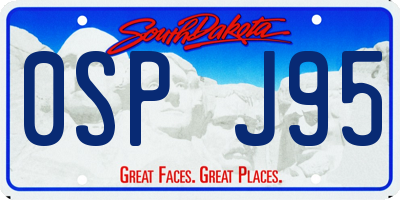 SD license plate 0SPJ95