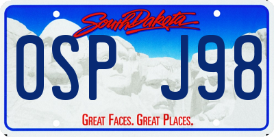SD license plate 0SPJ98