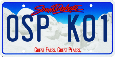 SD license plate 0SPK01