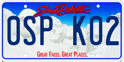 SD license plate 0SPK02