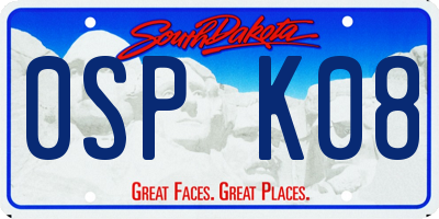 SD license plate 0SPK08