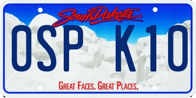 SD license plate 0SPK10