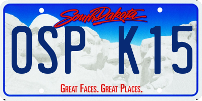 SD license plate 0SPK15