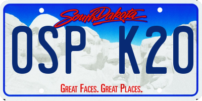 SD license plate 0SPK20