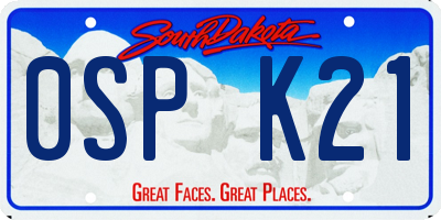 SD license plate 0SPK21