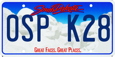 SD license plate 0SPK28
