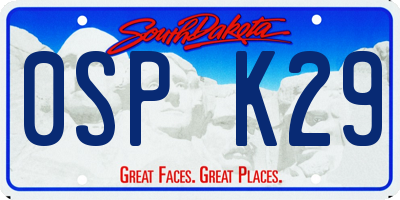SD license plate 0SPK29