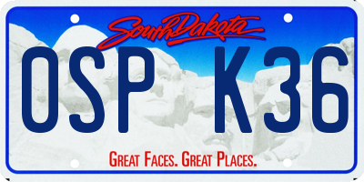SD license plate 0SPK36