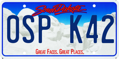 SD license plate 0SPK42