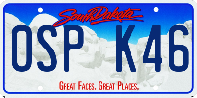 SD license plate 0SPK46