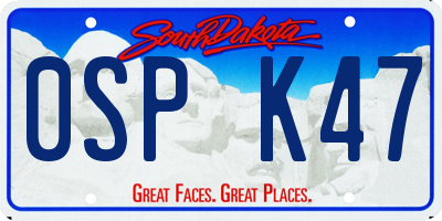SD license plate 0SPK47