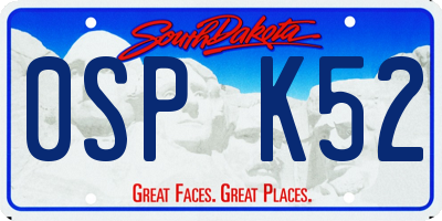 SD license plate 0SPK52