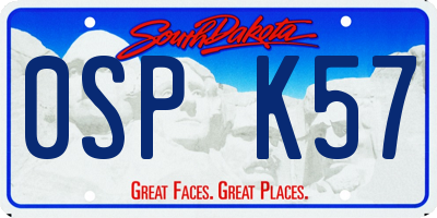 SD license plate 0SPK57
