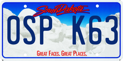 SD license plate 0SPK63