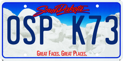 SD license plate 0SPK73