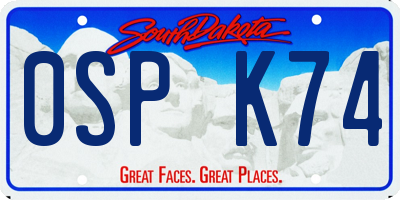 SD license plate 0SPK74