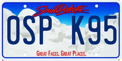 SD license plate 0SPK95