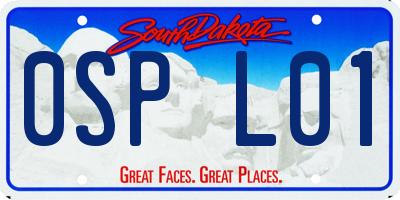 SD license plate 0SPL01