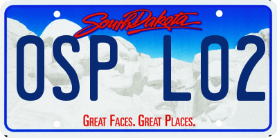 SD license plate 0SPL02