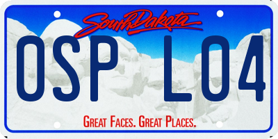 SD license plate 0SPL04