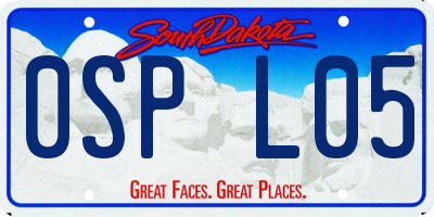 SD license plate 0SPL05