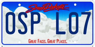 SD license plate 0SPL07
