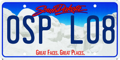 SD license plate 0SPL08