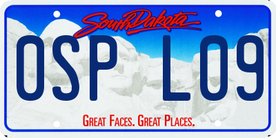 SD license plate 0SPL09