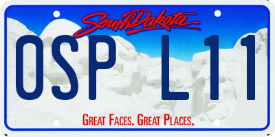 SD license plate 0SPL11