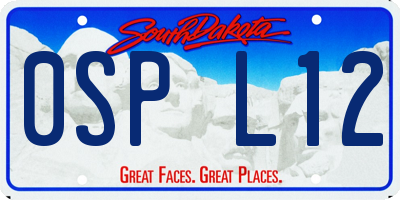 SD license plate 0SPL12