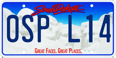SD license plate 0SPL14