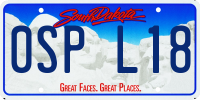 SD license plate 0SPL18