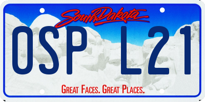 SD license plate 0SPL21