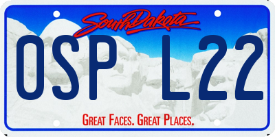 SD license plate 0SPL22