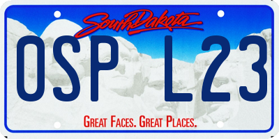 SD license plate 0SPL23