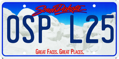 SD license plate 0SPL25