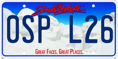 SD license plate 0SPL26