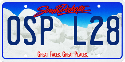 SD license plate 0SPL28