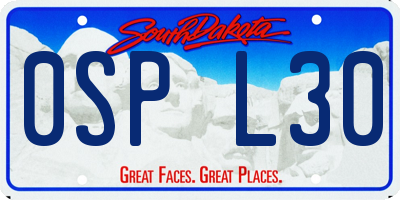 SD license plate 0SPL30
