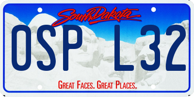 SD license plate 0SPL32